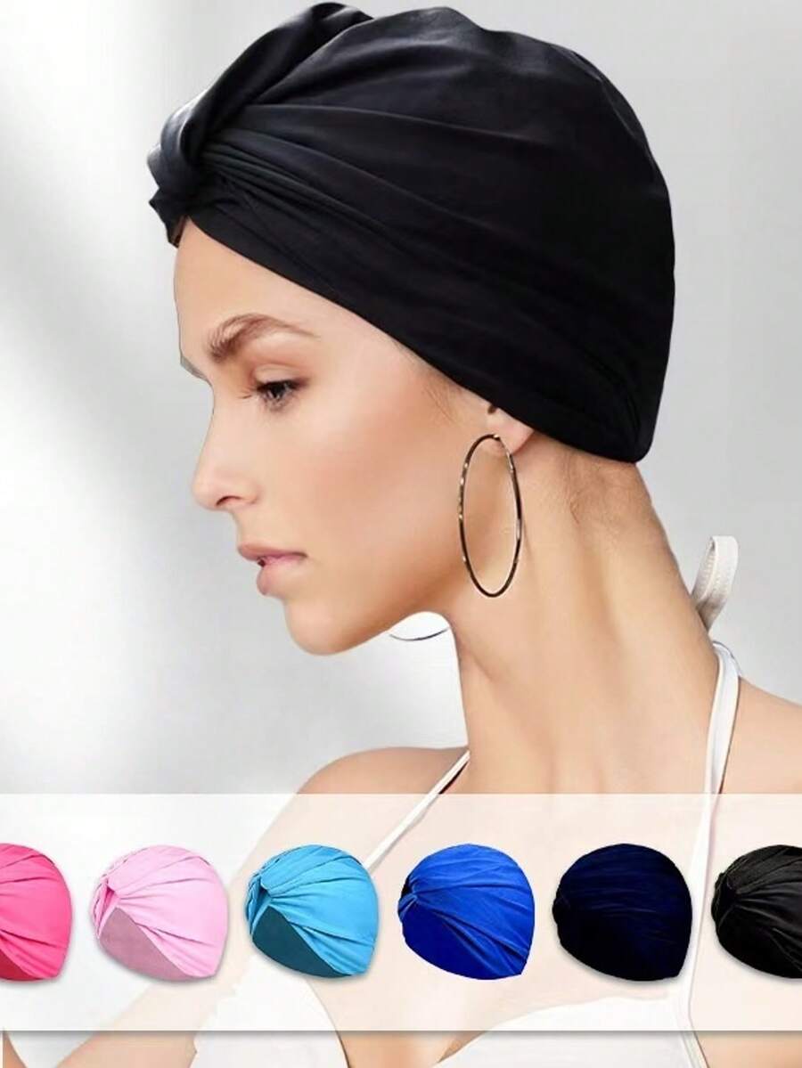 1 件大号时尚褶皱纯色泳帽。尺寸较大，佩戴舒适，无束缚感。适合长发、头围较大的成年人。多种颜色可选。适用于浴室、游泳、海滩，也适合化妆和卸妆时使用。