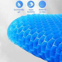 Large Gel Seat Cushion For Long Sitting With Non-Slip Covers,Soft & Breathable,Soft & Breathable,Pressure Sore,Office Chair,Desk Chair,Gaming ,Car,Pressure Cushions For Bottoms,Cushion Seat Pads - 藍色 - 查看 2