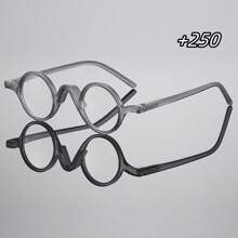 1 buc Ochelari de citit rotunzi retro pentru bărbați, vintage, mici, personalizați, eleganți, ușori, de înaltă calitate, vedere clară pentru computer, citit, jocuri, disponibili în 100-350 de grade