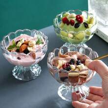 6pcs/4pcs/2pcs Ice Cream Dessert Bowls, 6oz Vintage Glass Containers With Sturdy Base, Suitable For Sundae, Fruit, Ice Cream, Snacks, Condiments. Thick And Heat-Resistant. - Lotus Bowl - View 3