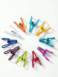 6/10/12 件薯片/零食夹 - 实用 PVC 涂层钢夹，用于密封食品包装、薯片袋、衣物和纸张 - 10 件/包（颜色随机）