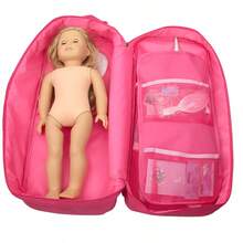 1 个粉色娃娃收纳袋，适合存放 12-18 英寸重生婴儿娃娃衣服、鞋子、配饰、儿童便携式背包 - BE-0048 - 查看 9