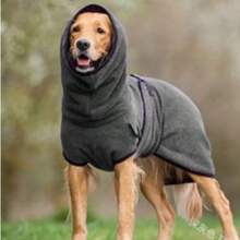 Generisk vinterjacka för whippet, greyhound, mysig fleece-tröja, lurcherjacka och kläder med varmt foder, justerbart band M - Grå - Visa 2