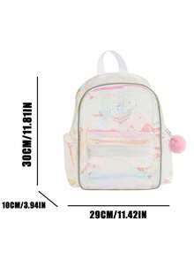 1pc Transparent Heart Design Backpack - Made Of PVC, Multiple Compartments And Practical Pockets, Zipper Closure, Travel & Everyday Use - Fashionable Accessory, Secure Zipper Closure - Multicolor - View 6