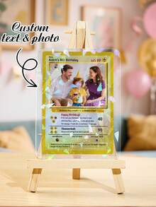 1张定制照片卡，个性化PVC纪念卡，可添加姓名、留言和特殊细节，独特的纪念礼物，适合情侣、家人和宠物爱好者，适合父亲节、母亲节、情人节、周年纪念日、生日和圣诞节。 - 款式11 - 查看 2