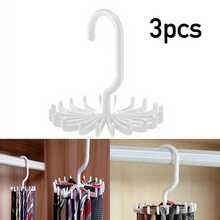 1/3 件 360° 旋转领带架，带 20 个爪子 - 多用途衣架，适用于皮带、围巾、领带、项链 | 节省空间的衣柜和衣橱整理器，适用于家庭存储 - 彩色 - 查看 10