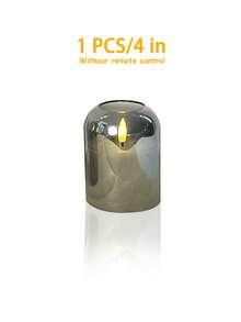 1/3件組 無火燭光燈 附定時器/遙控器，電池供電，逼真燭芯，溫暖火焰，適用於居家、臥室、婚禮、求婚、聖誕節、萬聖節、派對 - 灰色 - 查看 15