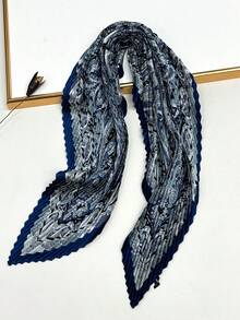 新款70cm正方形簡約印花圍巾，時尚女士帶有皺紋設計的圍巾。可用作頭巾，腰帶和腰帶，以及個人風格的匹配斗篷，頭帶，頭箍，是裝扮造型的理想選擇 - 彩色 - 查看 29