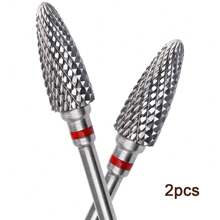2pcs Professional Carbide Nail Drill Bits Sets With Case, 2 Packs Tungsten Safety Drill Bits Tech Cuticle Bit Fast Remove For Manicurist Nail Salon Manicure Pedicure Gel Polishing