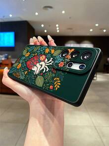 1 件绿色植物心形与花朵黑色瞳孔防震 TPU 手机壳，适合作为节日礼物，兼容 Apple XS/XS Max/XR/11 12 13 14 15 16 Pro/Pro Max/14 15 16 Plus、Nothing、Pixel、INFINIX、Redmi 系列