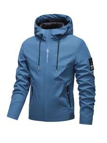 Men's Hooded Jacket, Stylish And Versatile Outdoor Apparel For All Seasons, Perfect For Hiking And Casual Wear, Warm Gift For Family And Friends In Autumn And Winter - Blue - View 9