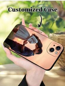 1pc Custom Photo Phone Case, Personalized Image On Black TPU Case, Compatible With Apple 16/15/14/13/12/11 Pro Max, 14/15/16 Plus, Galaxy S25/S24/S23/S22 Ultra Accessories. Full Protection Shock-Resistant Back Cover, Suitable As Anniversary, Valentine's, Birthday, Wedding, Thanksgiving, Father's Day, Couples, Friend Gift For Mom, Dad, Boyfriend, Girlfriend. - Black - View 4