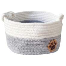 Cesta de almacenamiento tejida, organizador de escritorio, caja decorativa para el hogar, cesta para artículos varios, cesta para el pasillo, cesta para maquillaje para alimentos/juguetes de mascotas, almacenamiento y organización de juguetes/ropa para la habitación de los niños