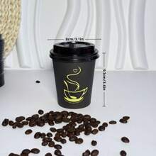 20pcs 8oz Thick Wall Cups With Lids, Suitable For Business Reception, Office And Home