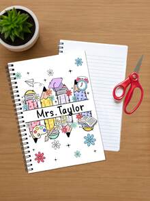 Cuadernos personalizados - Cuaderno con nombre de maestro, cuaderno de espiral, regalo para expresar gratitud a los maestros, palabras de elogio del maestro, regalo para el primer día de clases, regalo de los estudiantes, adecuado para estudiantes, regalo para niños, set de artículos escolares esenciales, regreso a clases, suministros escolares, regreso a clases, regalo escolar, para la oficina, estudiantes de secundaria, multifuncional, personalizado, trabajadores, clientes, estudiantes, para negocios/trabajo/oficina, para la escuela - Multicolor - Ver 12