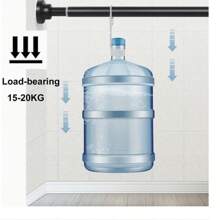 LOMILD 1 件多功能伸缩杆 - 无需钻孔，适用于浴帘、窗帘、门帘、衣柜储物和阳台晾衣场景 - 不锈钢材质，带有易于安装的塑料底座 - 有银色、黑色、白色、灰色可选；可调节张力窗帘杆，多种组合，无需钻孔不锈钢挂衣杆适用于浴室、衣柜、衣柜、浴室配件浴室装饰 - 多色-多尺寸 - 查看 5