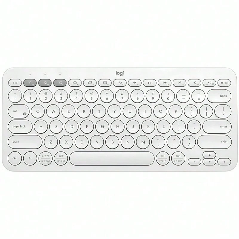 Logitech K380 Wireless Keyboard, Ultra-Long Battery Life, Ready To Use, Ergonomic Design, Suitable For Tablets, Laptops And Mobile Phones, Lightweight And Portable - White - View 1