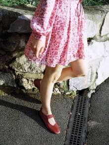 新款春秋季英伦风低帮芭蕾平底系带休闲玛丽珍鞋 [请根据尺码表选择大一码] - 紅色 - 查看 2