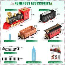 Train Set, Christmas Train Set With Steam, Light And Sounds,Model Train Toys For 4 5 6 7 8+ Years Old Boys Girls Xmas Birthday Gifts - Red - View 6