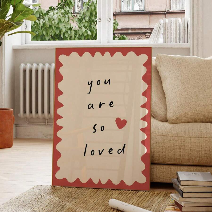 One "You Are Deeply Loved" Baby Room Wall Decoration, A Frameless Print Of Gentle Parenting Affirmations, Suitable For Family Room Decoration, Newborn Gift, And Cozy Home Decor (Positive Parenting Wall Art). - Multicolor - View 1