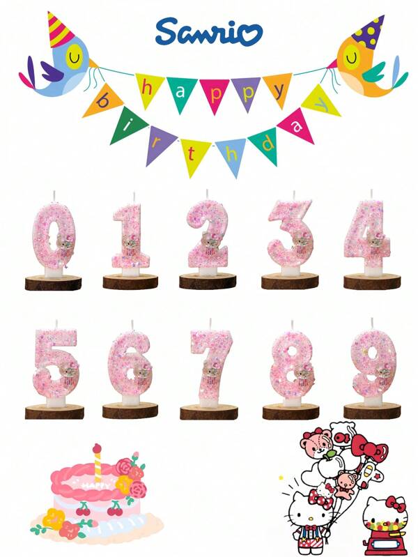 Sanrio 1 pezzo Candela digitale per torta di compleanno decorativa Hello Kitty Sanrio per anniversario, accessori per feste di compleanno, decorazioni di compleanno| decorazioni per torte | accessori per feste | articoli essenziali per compleanni | candele a tema cartoni animati, adatte per feste di compleanno, compleanni in famiglia e altre decorazioni