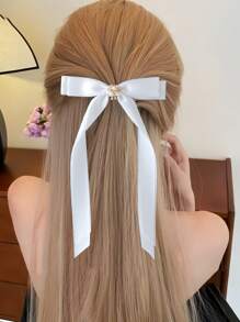 1 Peça Presilha de Decoração com Laço Floral de Pérola Fashion para Mulheres, Versátil e Elegante, Acessório de Cabelo, Acessórios de Verão, Viagem, Presilhas de Garra, Presilhas para Cabelo, Grampo de Cabelo, Garras de Cabelo