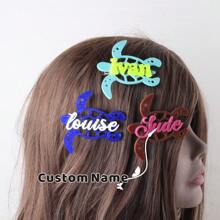 Mindestbestellmenge 1 Stück süße Haarspange aus Acryl in Meeresschildkrötenform, personalisierter Alltagskopfschmuck, mehrschichtiges Acryl Design, geeignet als Geschenk für Frauen und Mädchen