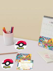 pokemon New Pokemon Product, Pokemon Pikachu Birthday Party Invitation, Card Envelope Sticker Gift Card, Cartoon Anime Birthday Party Theme Decoration Invitation, Card Party Decoration, Party Invitation