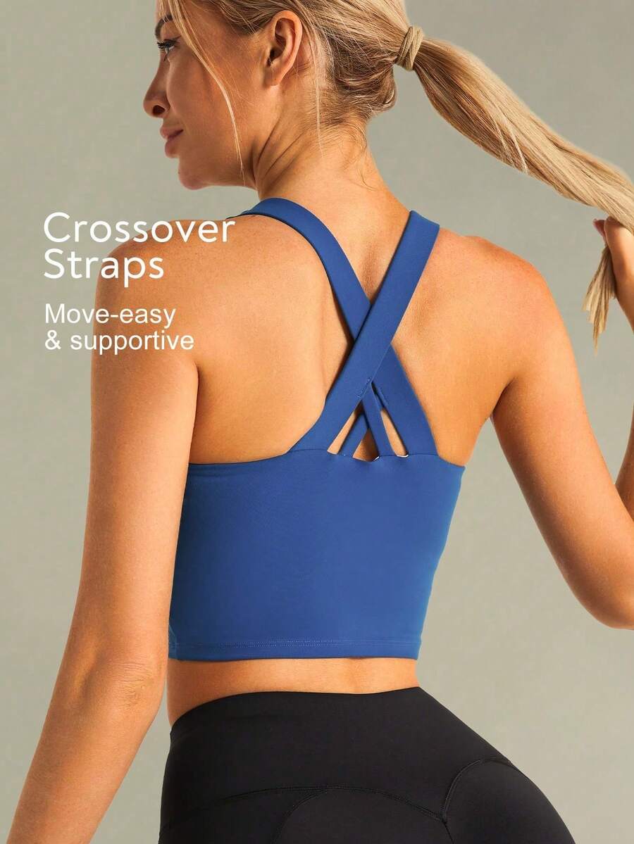 Áo lót thể thao Tender Angel New Yoga Camisole với dây đeo chéo, áo ngực thể thao co giãn cao, nâng đỡ tốt cho mùa hè. - Màu xanh lam - Xem 1