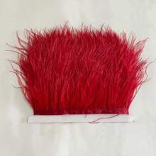 两种尺寸的柔软仿羽毛流苏，8-10厘米/3.15-3.94英寸，适用于DIY工艺品、服装、婚纱、缝纫配件、服饰装饰、丝带饰边羽毛。