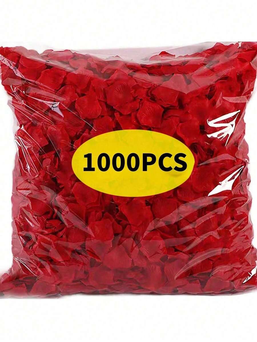 1000 片/500 片人造假玫瑰花瓣彩色仿真丝绸玫瑰花瓣情人节婚礼派对浪漫装饰最佳礼物、婚礼装饰、家居装饰、房间装饰派对新娘