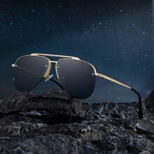 1 Pair Aviator Fashion Glasses, New Retro Street Casual Elegant Style, Unisex UV Protection Driving Outdoor Fashion Glasses