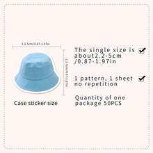 50张蓝色简约清新韩式DIY便签贴纸墙面玻璃文具装饰学校用品返校 - 彩色 - 查看 2