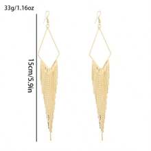 1 par de brincos femininos retrô versáteis estilo boho com borla longa, adequados para uso diário, festas, bares e festivais de música