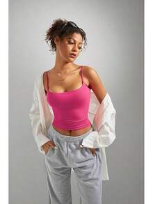 Suuksess Women Sexy Square Neck Tank Top Summer Y2K Going Out Basic Cami Shirt