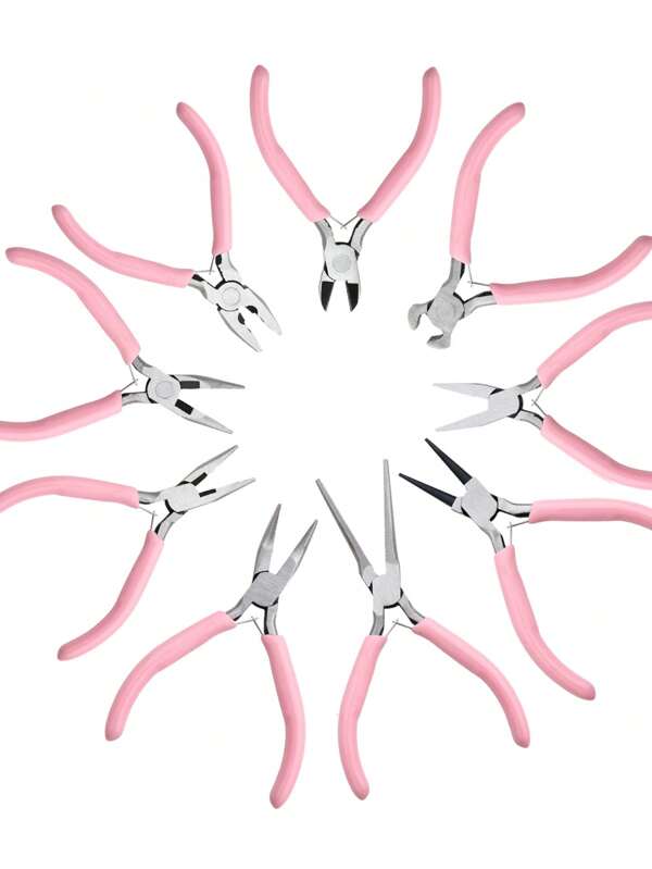 أدوات كماشة للمجوهرات منها كماشة قاطع السلك ومثقاب الأنف/السلسلة وكماشة الأنف المدورة لإصلاح المجوهرات وتغليف السلك والحرف اليدوية