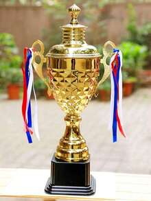 1个金属奖杯 刺绣足球篮球羽毛球冠军亚军比赛杯 学校颁奖典礼冠军奖杯 - 彩色 - 查看 8