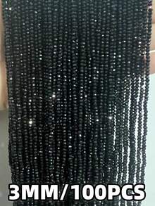 Hạt pha lê Áo màu đen cắt cạnh 2/3/4/6/8/10/12mm Rondelle hạt rời dùng làm đồ trang sức, vòng tay, vòng cổ, khuyên tai, thiết kế túi xách - màu đen - Xem 14