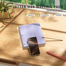 White Loose Leaf Paper 130 Sheets Filler Paper 8 * 10.5 College Ruled 3-Hole Punched 3-Ring Binders Notebook Lined 8 X 10.5 - 紫色1包 - 查看 7