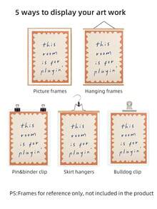1 件游戏室标志墙艺术“这个房间是用来玩耍的”早期教育名言和幸福家庭印刷品，无框帆布海报，适用于儿童房/育儿室/卧室装饰，趣味墙面装饰，适用于儿童游乐区、宿舍和派对装饰（无框艺术印刷品） - 彩色 - 查看 7