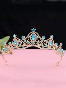 1pc Luxury Rhinestone Crown Headband, Fashion Versatile Crystal Diamond Crown Hair Hoop For Women, Suitable For Wedding, Party, Birthday, Adult Ceremony, Ball Pageant Hair Accessory