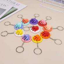 1pc Heart-Shaped Spiral Fidget Keychain, Adult Finger Toy, Helps Focus Attention And Relax, Suitable As New Year/Thanksgiving/Easter Gift, Made Of PLA Material - 1 Piece - View 4