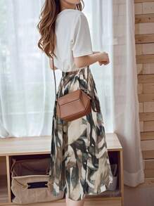 Women's Casual Elastic Waist A-Line Bohemian Skirt