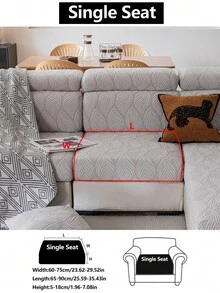 1pc Stretch Sofa Cover, Non-Slip Full Coverage Sofa Seat Cover, Suitable For All Seasons, Fabric Thickened Sofa Slipcover, Machine Washable, Dust-Proof, Pet-Friendly, Decor For Bedroom, Office, Living Room, Fits L-Shaped Sofa And 1/2/3/4 Seater