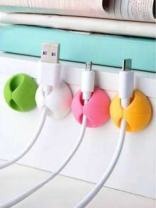 10pcs White Cable Clips, Cable Organizer, Cord Management System, Wire Clip, Desk Cable Holder - Multicolor - View 6