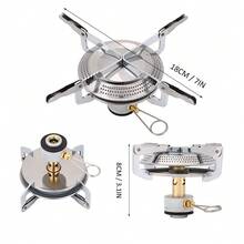 Portable Mini Camping Gas Stoves, Camping Picnic Cooker Burner With Storage Bag - Silver - View 5