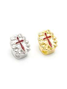 1 pieza Grillz con diseño de cruz hueca, estilo punk personalizado adecuado para hombres y mujeres, para uso diario - Multicolor - Ver 5