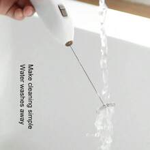 1 pieza de espumador de leche batidora de mano espumadora cafetera batidora de huevos agitador de capuchino mini licuadora portátil herramienta para batir de cocina - Blanco - Ver 5