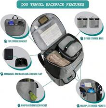 Dog Travel Bag Backpack, Airline Approved Dog Bags For Traveling, Puppy Diaper Bag Supplies, Pet Camping Essentials Hiking Accessories Dog Gift, Food Container, Collapsible Bowls, Stripe Black - 黑色 - 查看 5