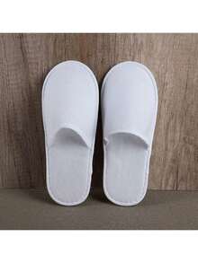 30 Pairs 10.5-Inch Disposable Guest Slippers, White Spa Slippers, Bulk Slippers, Non-Slip Travel Slippers With Closed Toes, Suitable For Hotel Guests, Women And Men, Medium Size